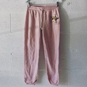 Cloud Chaser sequin star pink joggers sz: 12-14 or Large